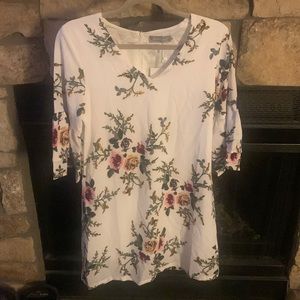 White Floral Shift Dress